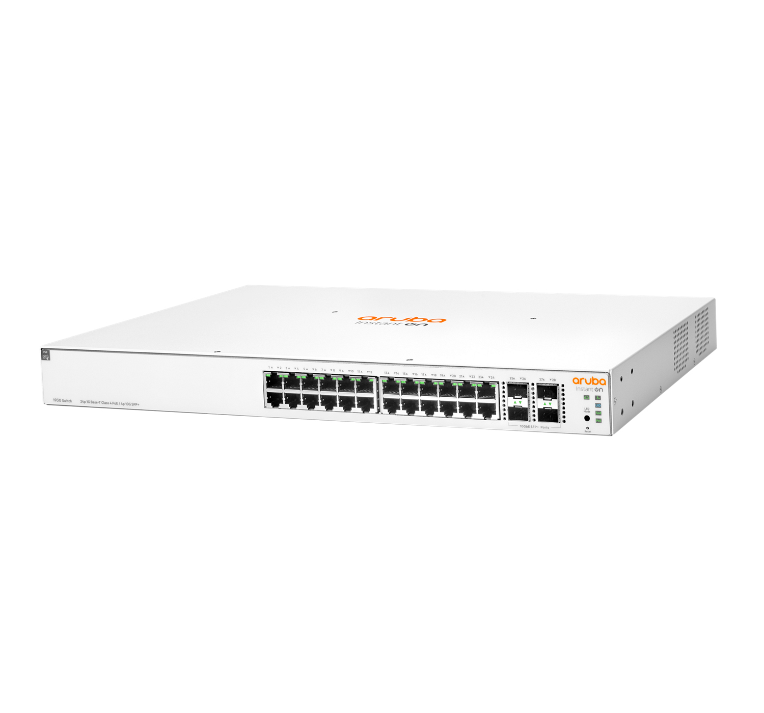 Bild von HPE Instant On 1930 24G Class4 PoE 4SFP/SFP+ 370W (x20) - Managed - L2+ - Gigabit Ethernet (10/100/1000) - Power over Ethernet (PoE) - Rack-Einbau - 1U