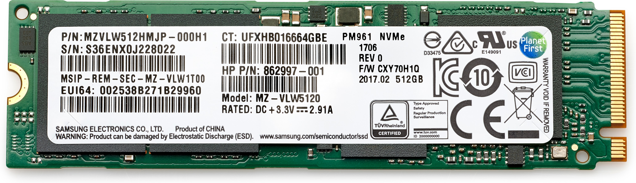 Bild von HP 512GB PCIe 4x4 NVMe TLC SSD - 512 GB - M.2