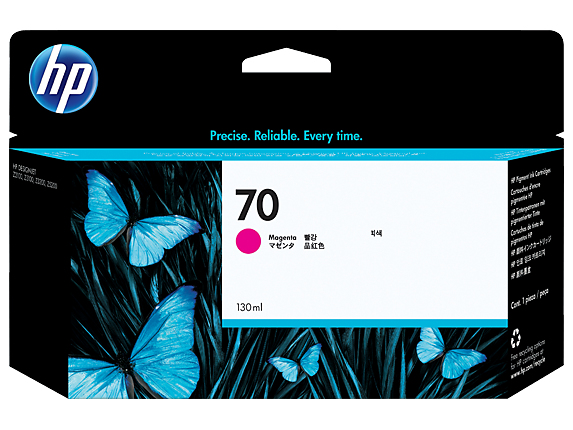 Bild von HP 70 Magenta DesignJet Druckerpatrone - 130 ml - Tinte auf Pigmentbasis - 130 ml - 1 Stück(e)