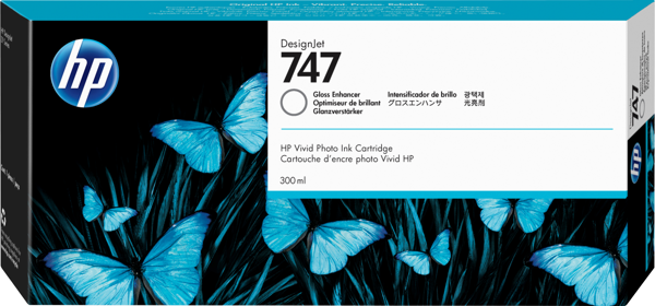 Bild von HP 747 Gloss Enhancer DesignJet Tintenpatrone - 300 ml - Tinte auf Pigmentbasis - 300 ml - 1 Stück(e)