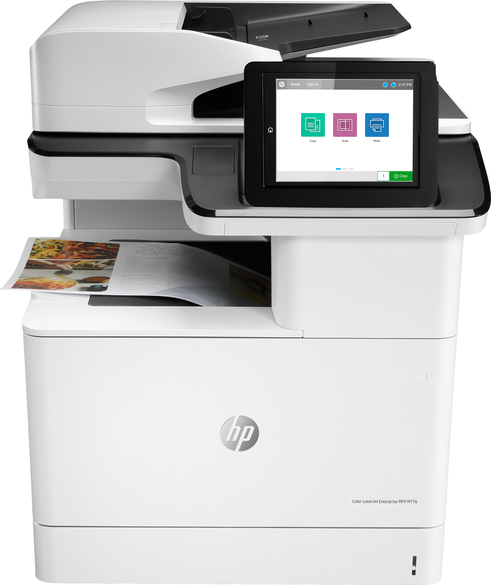 Bild von HP Color LaserJet Enterprise MFP M776dn - Drucken - Kopieren - Scannen und optionales Faxen - Beidseitiger Druck; Beidseitiges Scannen; Scannen an E-Mail - Laser - Farbdruck - 1200 x 1200 DPI - A3 - Direktdruck - Schwarz - Weiß