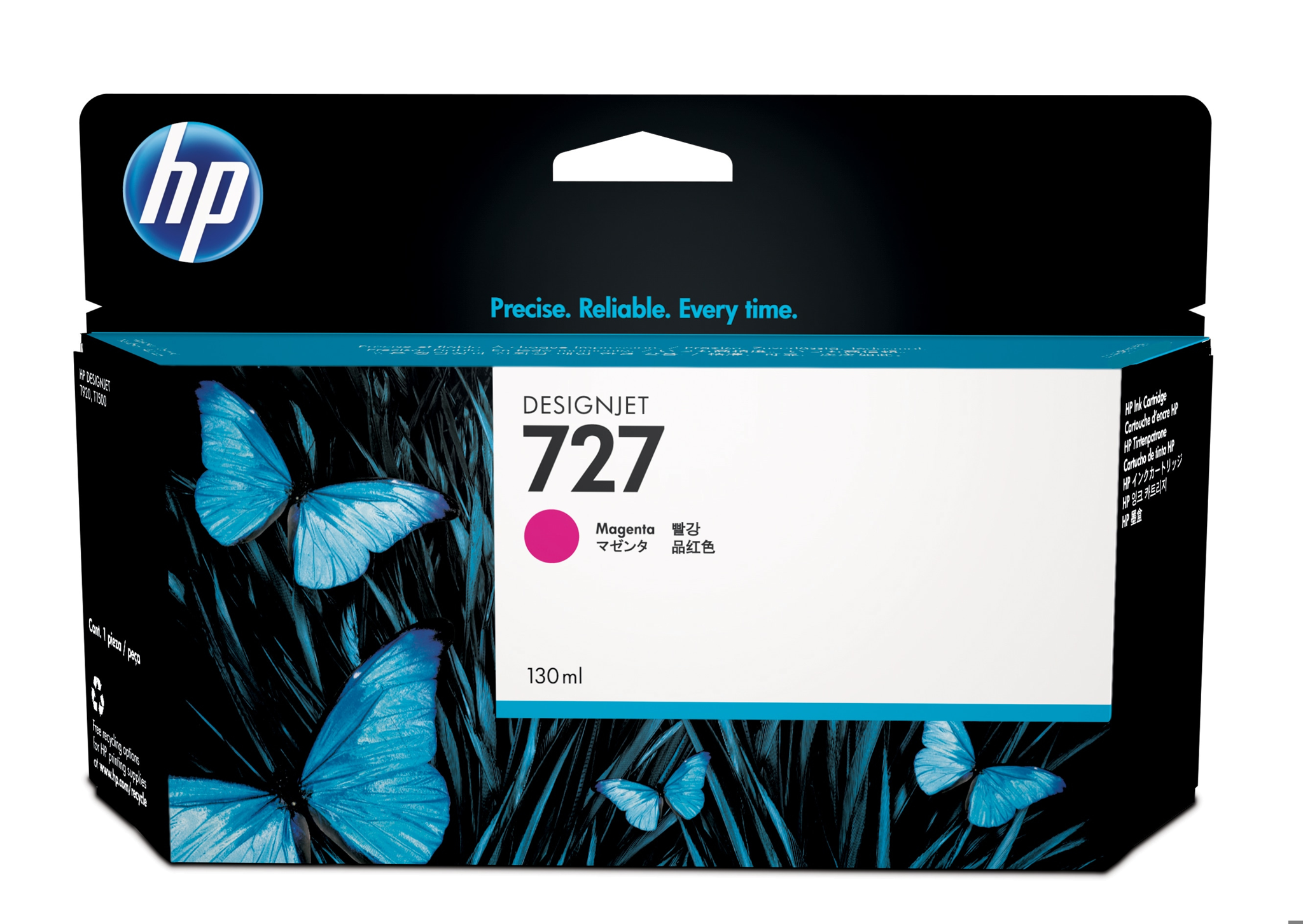 Bild von HP 727 Magenta DesignJet Tintenpatrone - 130 ml - Tinte auf Farbstoffbasis - 1 Stück(e)