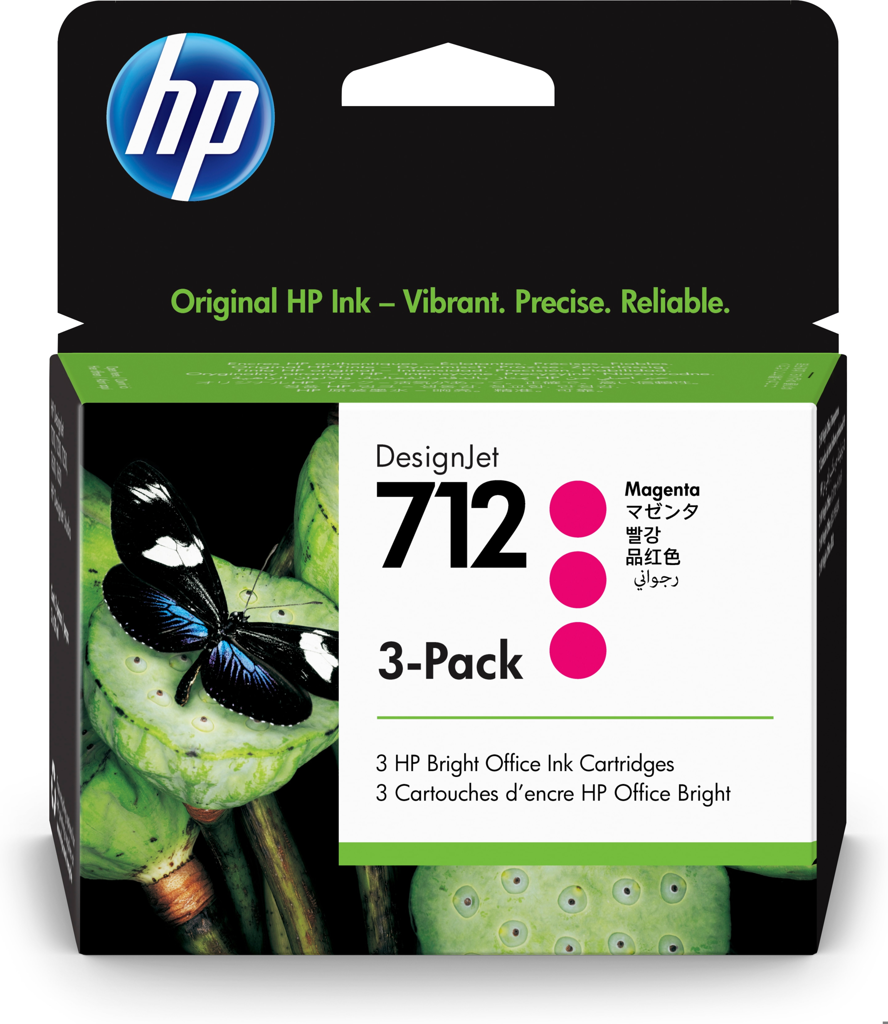 Bild von HP 712 3er-Pack Magenta DesignJet Druckerpatrone - 29 ml - Standardertrag - Tinte auf Farbstoffbasis - 29 ml - 3 Stück(e) - Kombi-Packung
