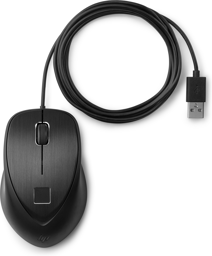 Bild von HP USB Fingerprint Mouse - Beidhändig - USB Typ-A - Schwarz