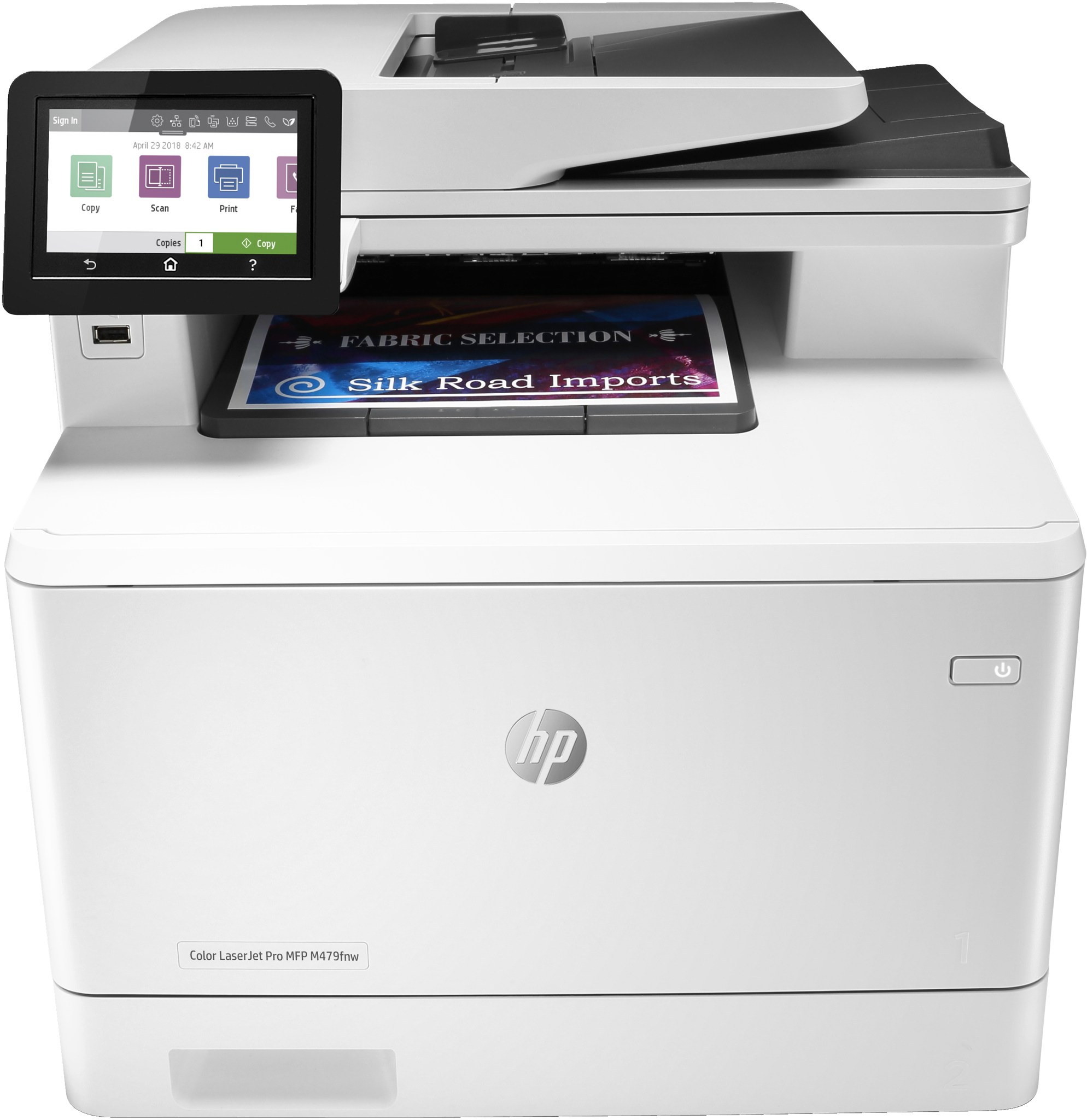Bild von HP Color LaserJet Pro MFP M479fnw - Drucken - Kopieren - Scannen - Faxen - Mailen - Scannen an E-Mail/PDF; Automatische - geglättete Dokumentenzuführung (50 Blatt) - Laser - Farbdruck - 600 x 600 DPI - A4 - Direktdruck - Grau - Weiß