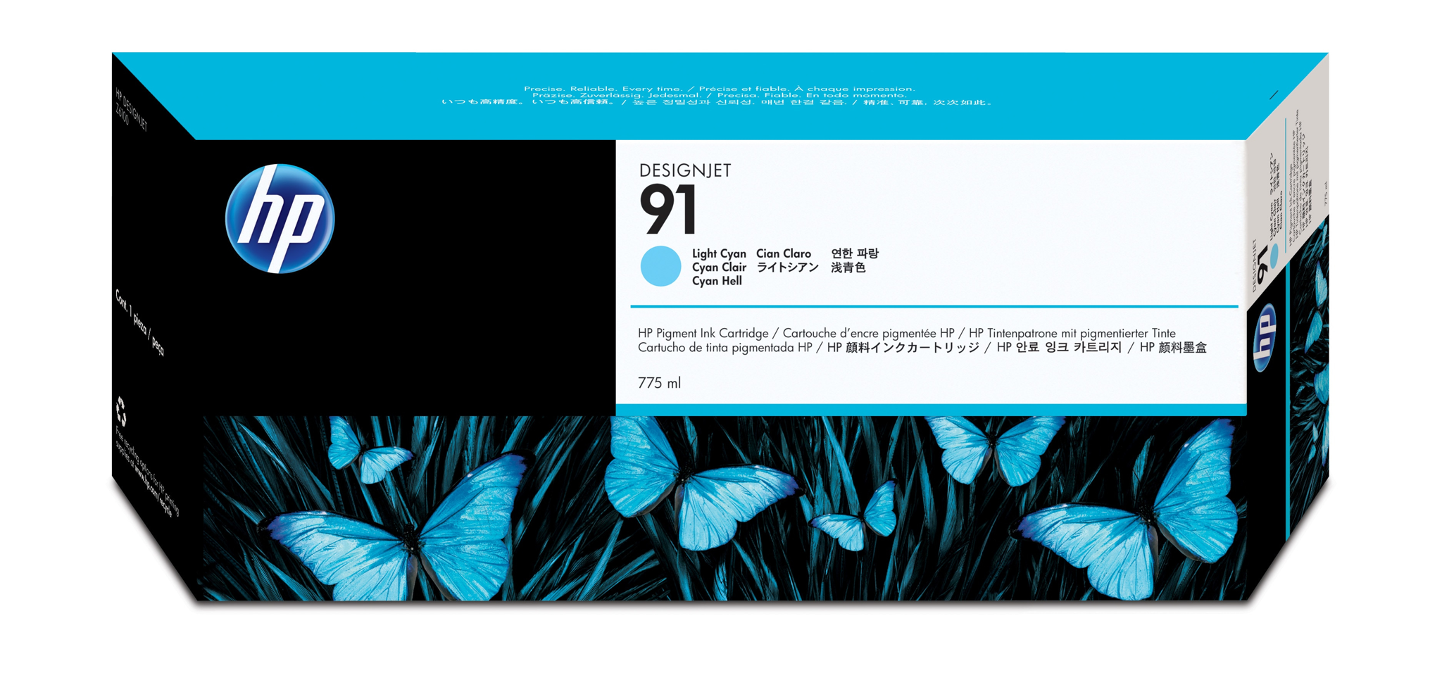 Bild von HP 91 Cyan hell Druckerpatrone - pigmentbasiert - 775 ml - Tinte auf Pigmentbasis - 775 ml - 1 Stück(e)