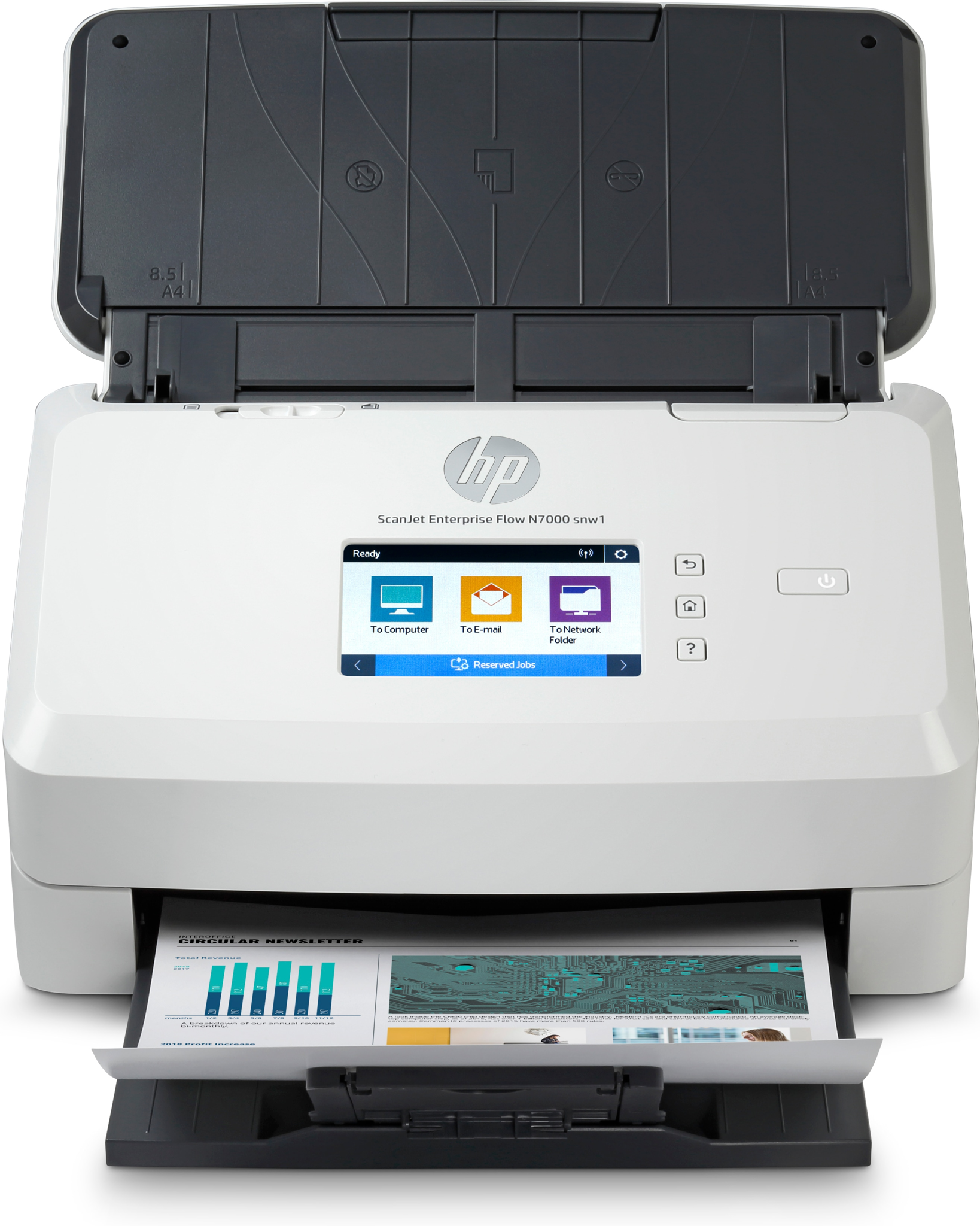 Bild von HP Scanjet Enterprise Flow N7000 - 216 x 3098 mm - 600 x 600 DPI - 48 Bit - 24 Bit - Scanner mit Vorlageneinzug - Weiß