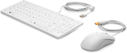 Bild von HP USB-Tastatur- und -Maus Healthcare Edition - Kabelgebunden - USB - Membran Key Switch - QWERTY - Weiß - Maus enthalten