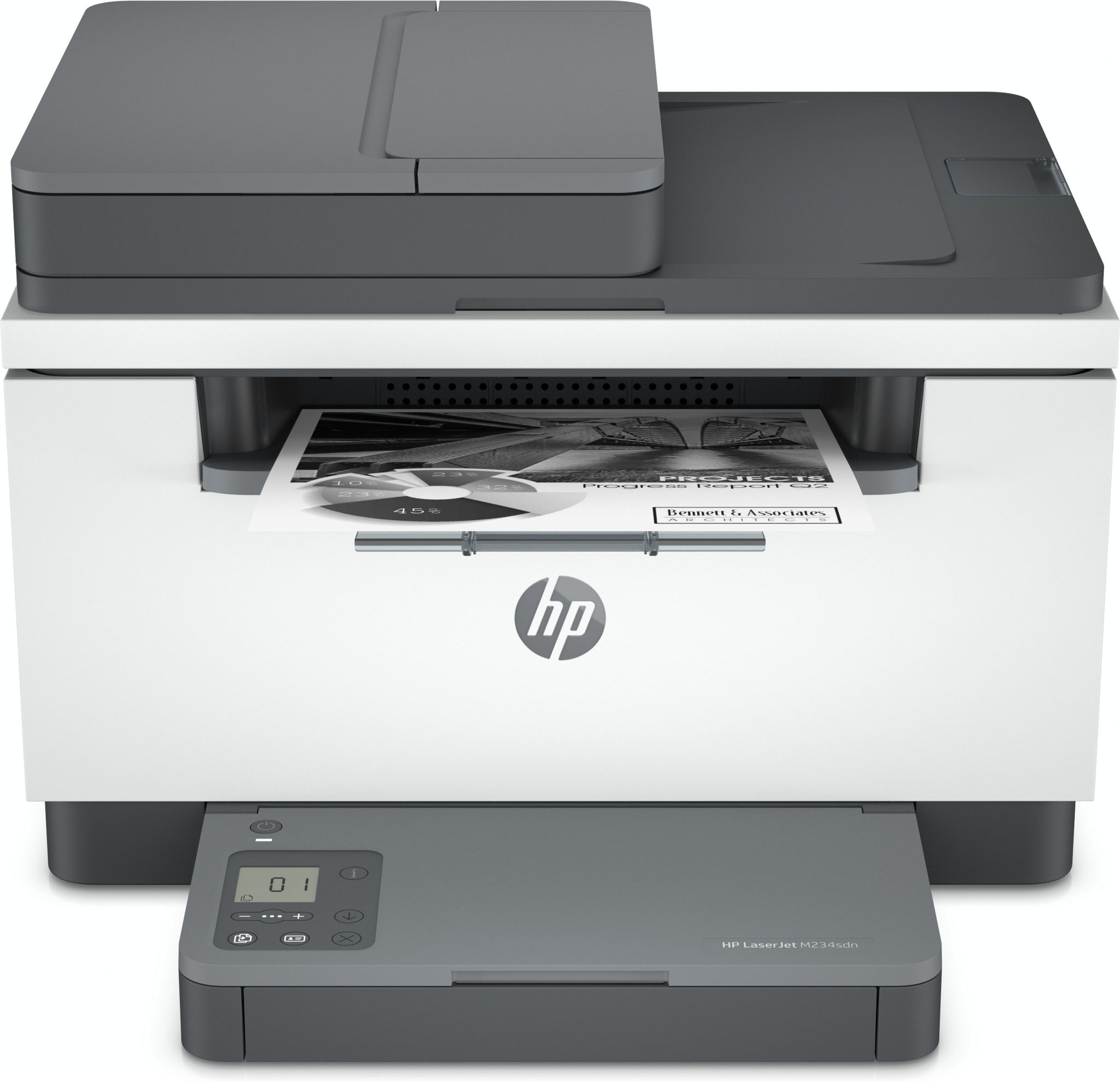Bild von HP LaserJet MFP M234sdn Drucker - Schwarzweiß - Drucker für Kleine Büros - Drucken - Kopieren - Scannen - Scannen an E-Mail; Scannen an PDF - Laser - Monodruck - 600 x 600 DPI - A4 - Direktdruck - Grau - Weiß