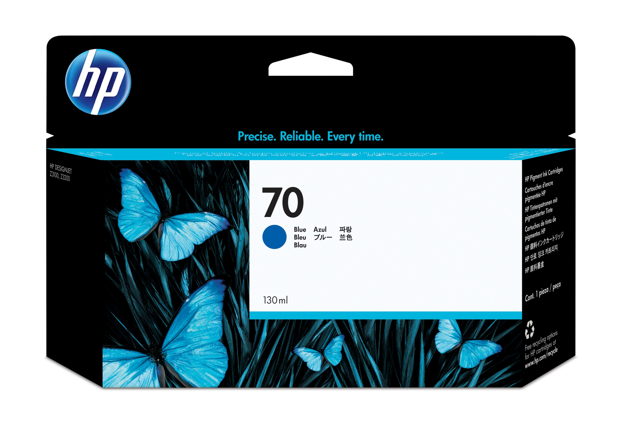 Bild von HP 70 Blau Druckerpatrone - 130 ml - Tinte auf Pigmentbasis - 130 ml - 1 Stück(e)