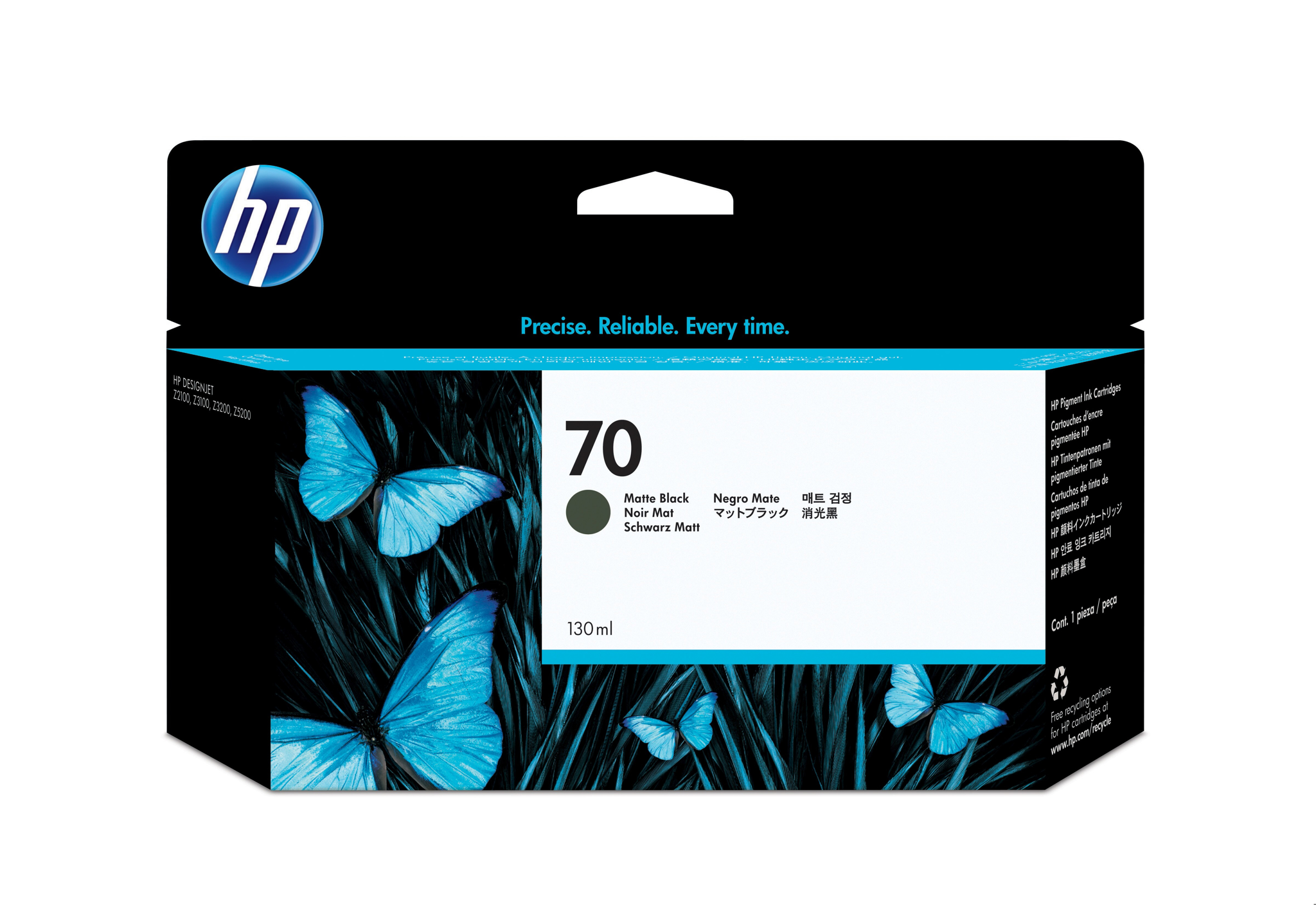 Bild von HP 70 Mattschwarz DesignJet Druckerpatrone - 130 ml - Tinte auf Pigmentbasis - Tinte auf Pigmentbasis - 130 ml - 1 Stück(e)