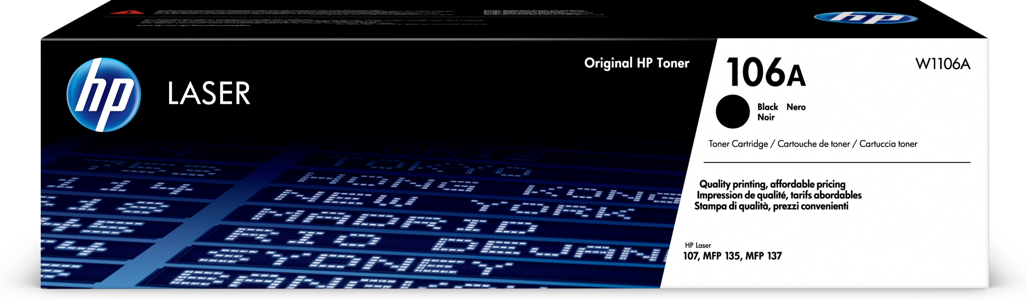 Bild von HP 106A Schwarz Original Laser Tonerkartusche - 1000 Seiten - Schwarz - 1 Stück(e)