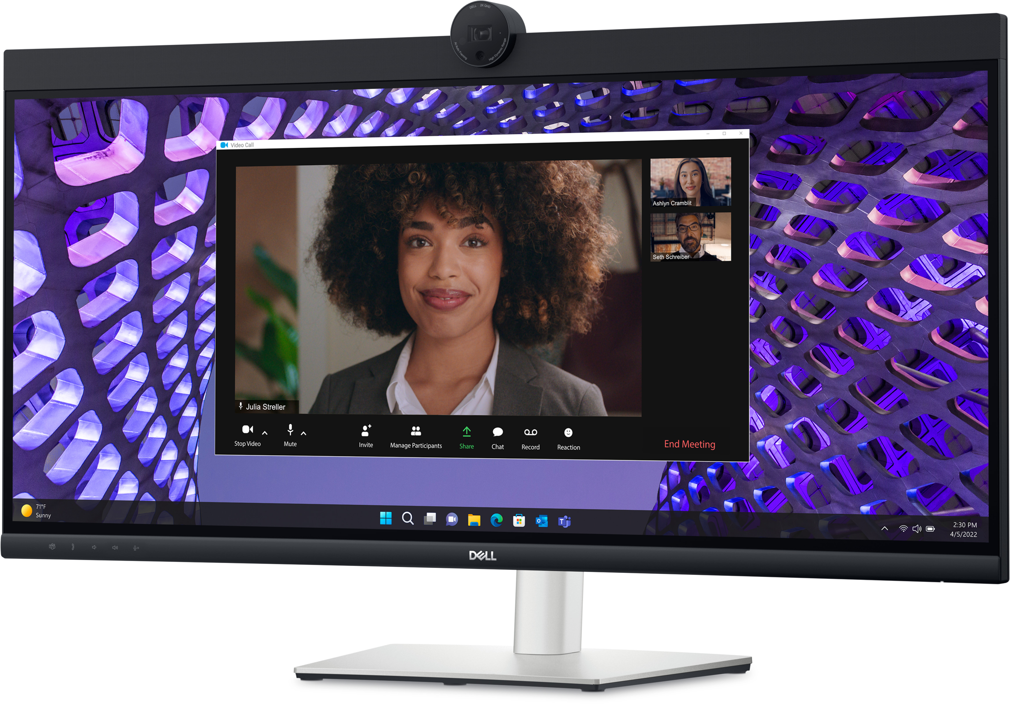 Bild von Dell 34 Curved Video Conferencing Monitor - P3424WEB 86.71cm 34.1