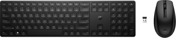 Bild von HP 655 Wireless-Tastatur und -Maus - Volle Größe (100%) - RF Wireless - Membran Key Switch - Schwarz - Maus enthalten