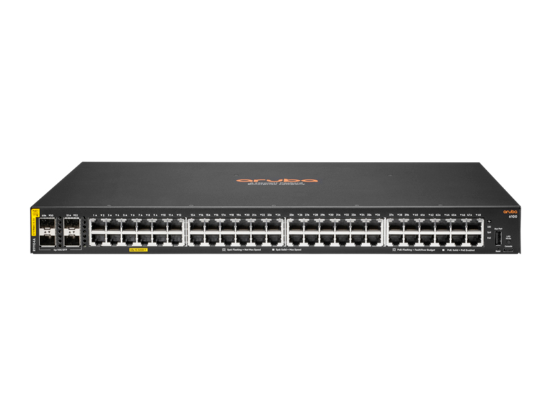 Bild von HPE 6100 48G - Managed - L2 - Gigabit Ethernet (10/100/1000) - Power over Ethernet (PoE) - Rack-Einbau - 1U