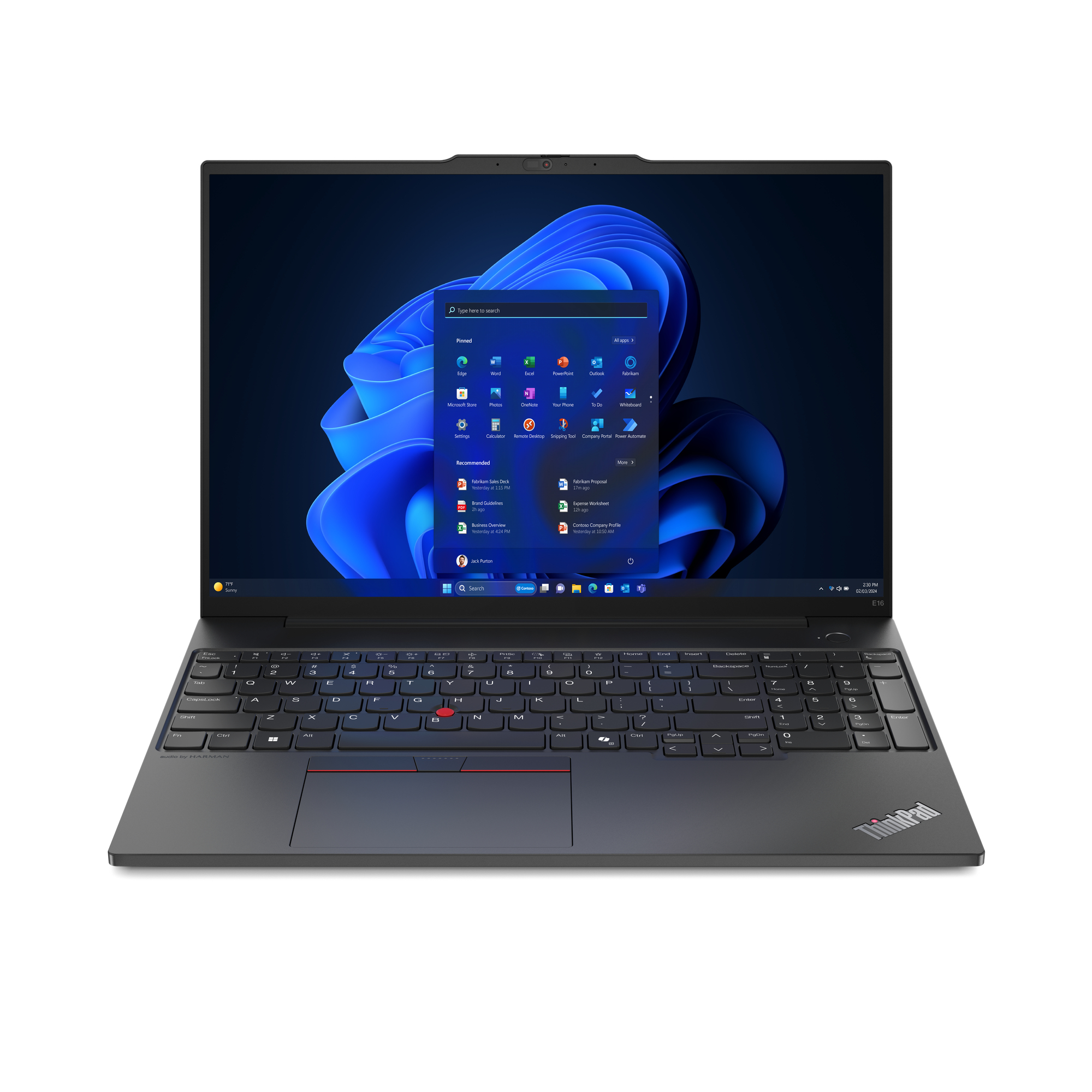 Bild von Lenovo ThinkPad E16, AMD Ryzen™ 5, 3,3 GHz, 40,6 cm (16"), 1920 x 1200 Pixel, 32 GB, 1 TB