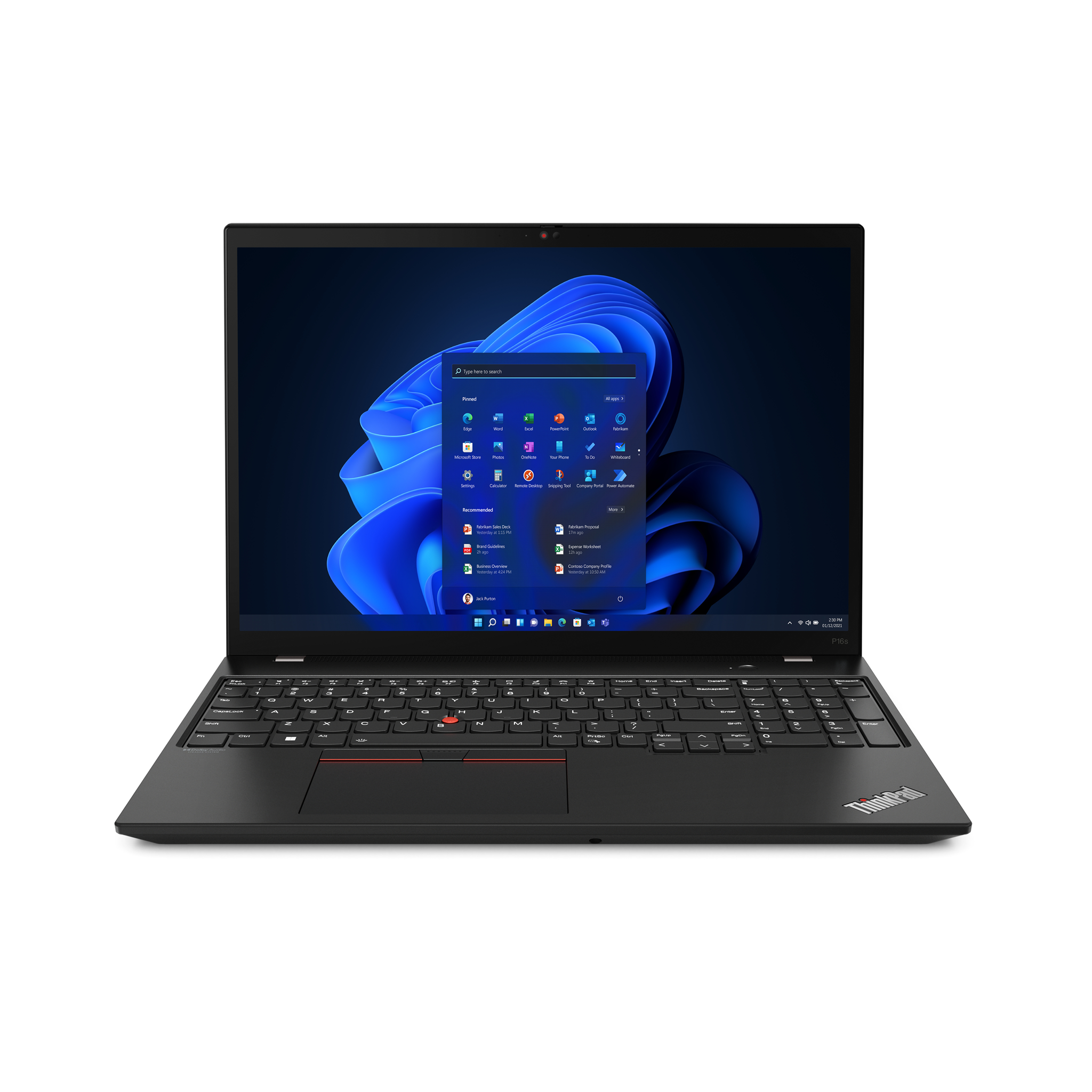 Bild von Lenovo ThinkPad P16s, AMD Ryzen™ 7 PRO, 3,3 GHz, 40,6 cm (16"), 1920 x 1200 Pixel, 64 GB, 1 TB