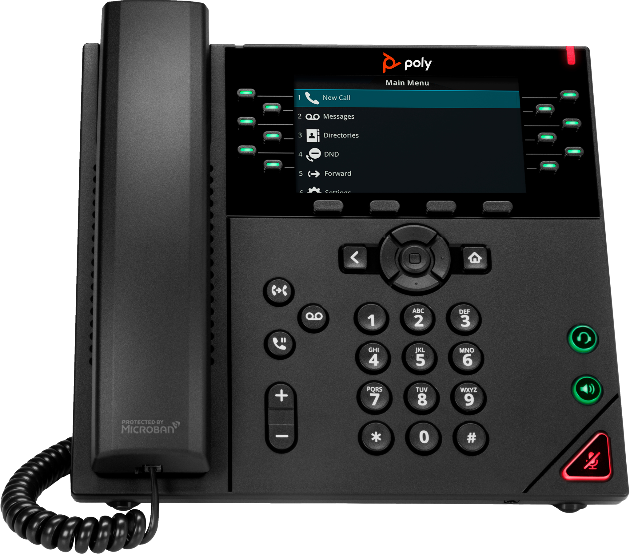 Bild von HP POLY VVX 450 IP Telefon mit 12 Leitungen und PoE-fähig, IP-Telefon, Schwarz, Kabelgebundenes Mobilteil, 12 Zeilen, LCD, 10,9 cm (4.3")