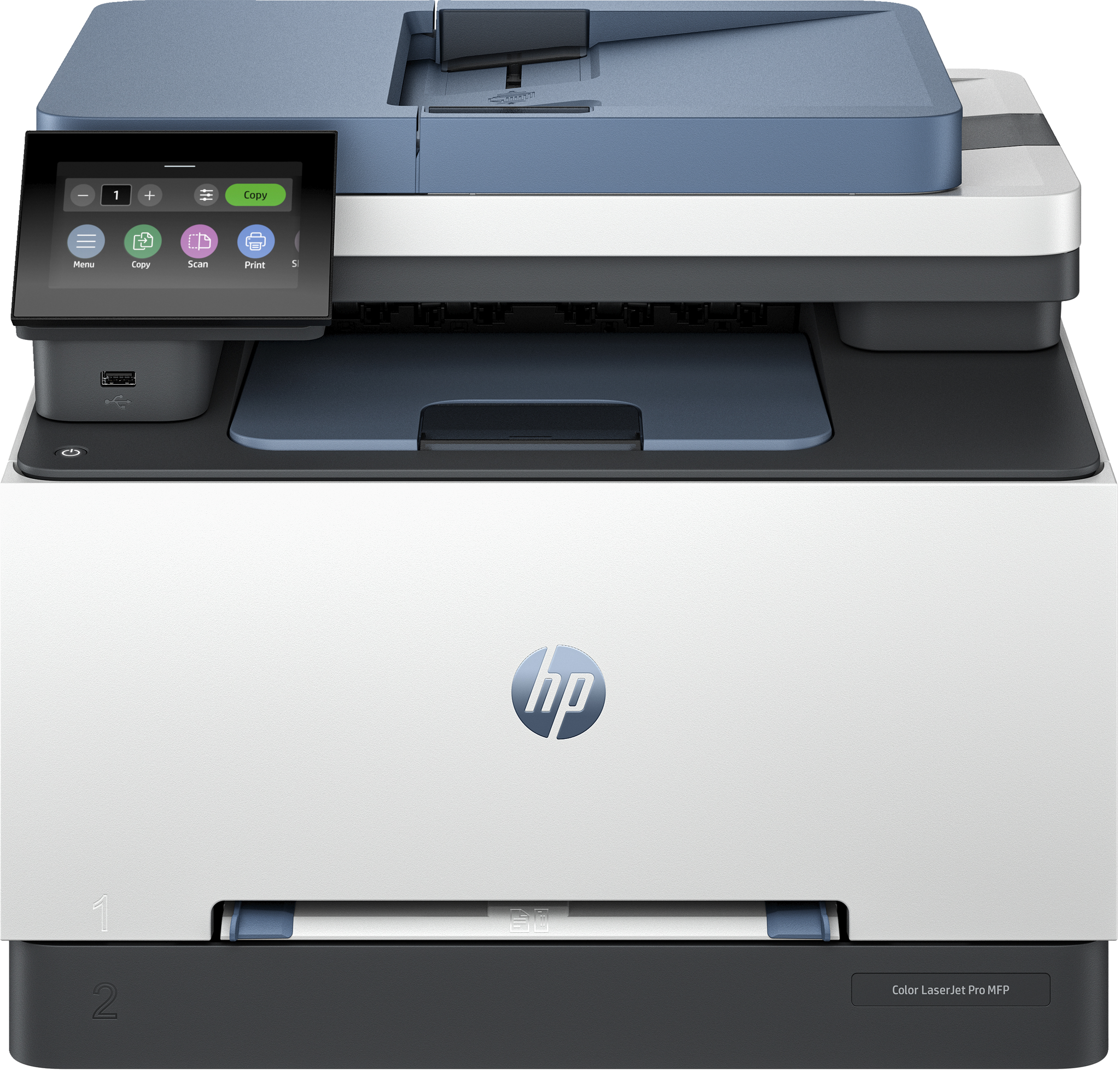 Bild von HP Color LaserJet Pro MFP 3302fdn, Laser, Farbdruck, 600 x 600 DPI, A4, Direktdruck, Blau, Grau, Weiß
