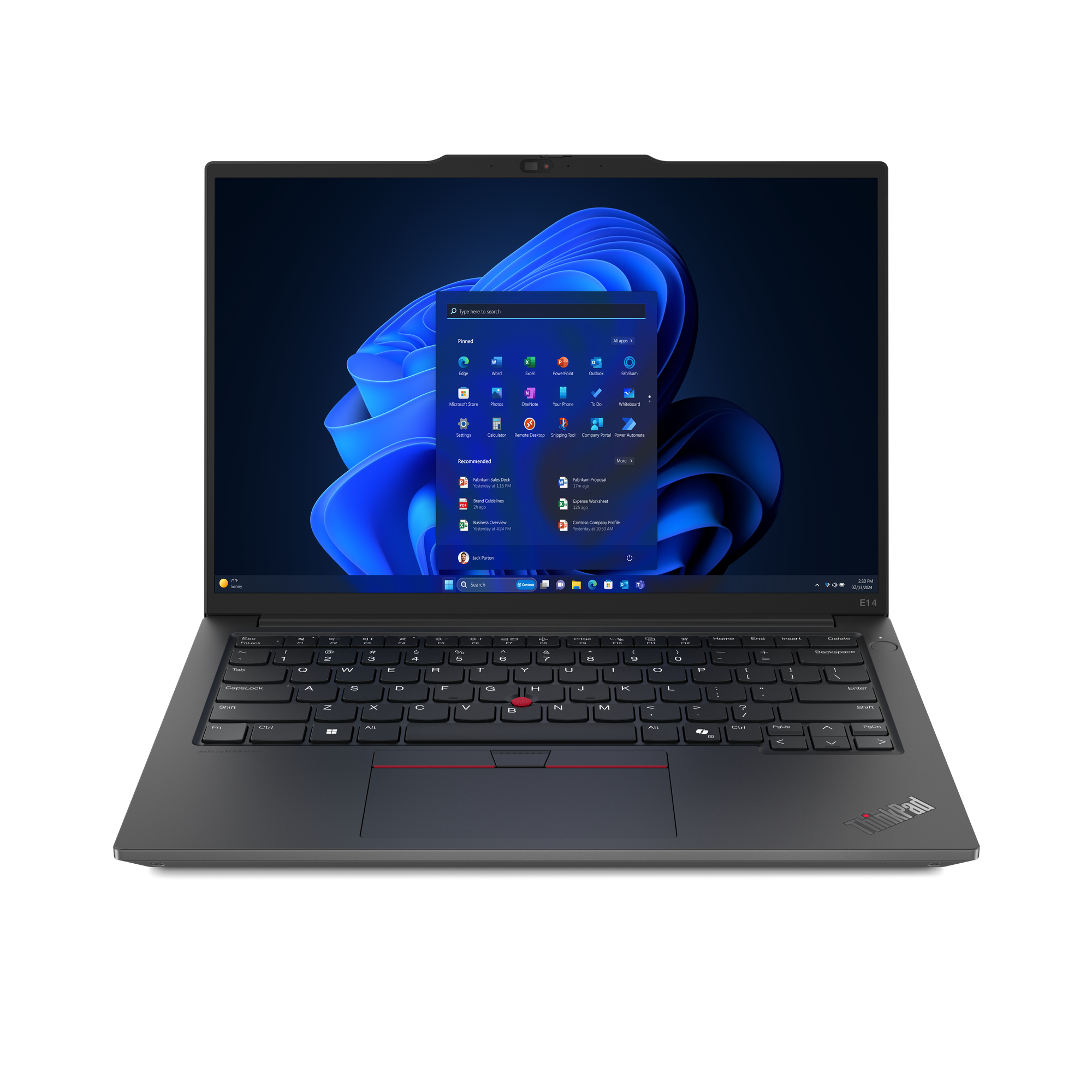 Bild von Lenovo ThinkPad E14, AMD Ryzen™ 7, 3,2 GHz, 35,6 cm (14"), 1920 x 1200 Pixel, 32 GB, 1 TB