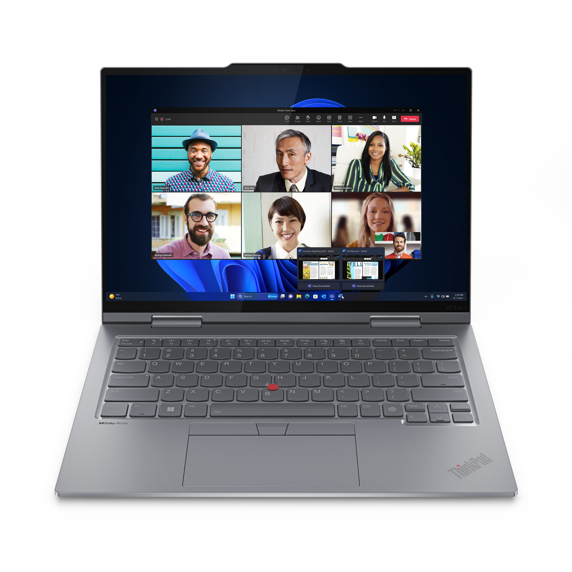 Bild von Lenovo ThinkPad X1 2-in-1, Intel Core Ultra 7, 35,6 cm (14"), 1920 x 1200 Pixel, 16 GB, 512 GB, Windows 11 Pro