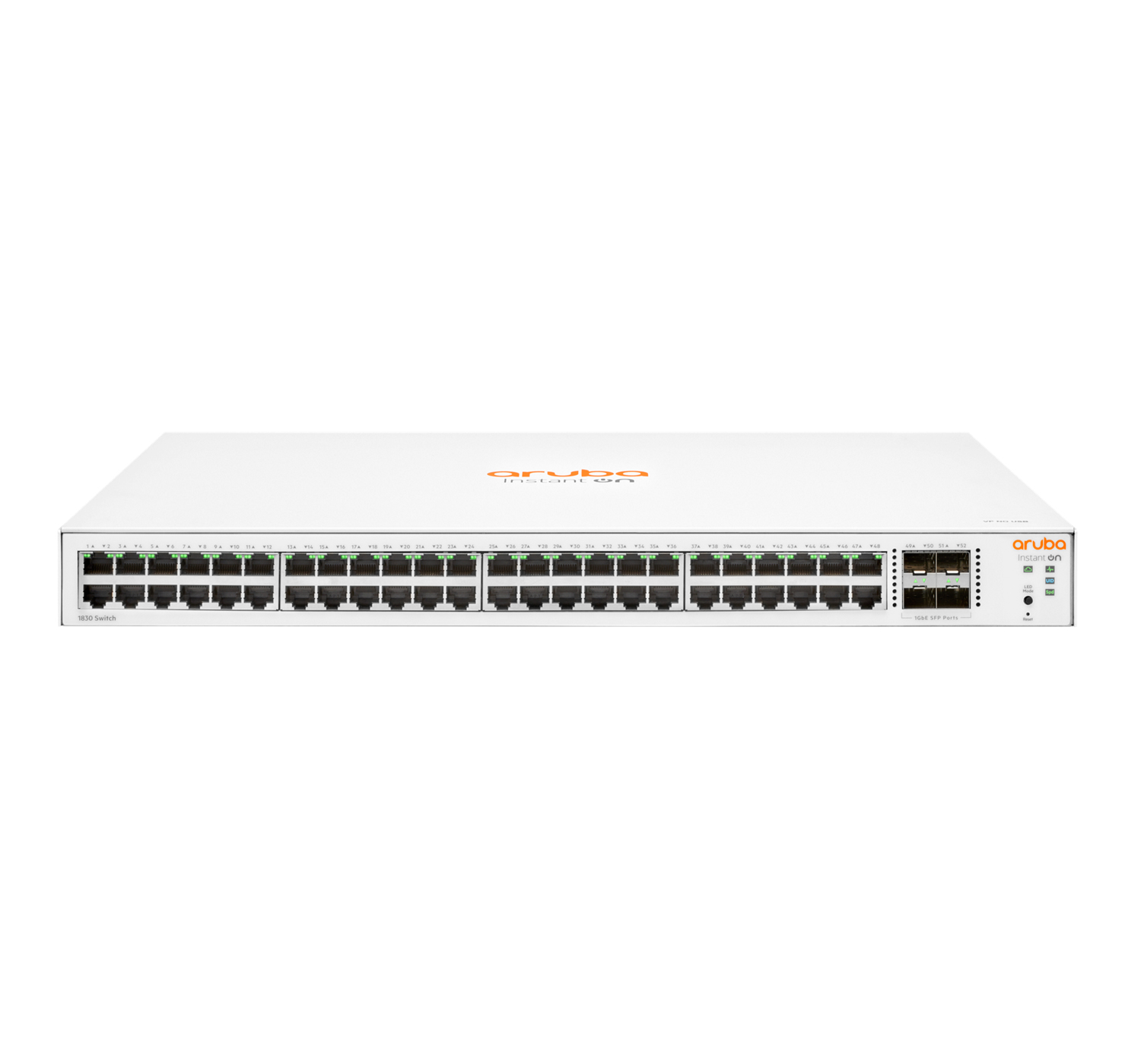 Bild von HPE Aruba Instant On 1830 48G 4SFP (x20), Managed, L2, Gigabit Ethernet (10/100/1000), Rack-Einbau, 1U, Wandmontage