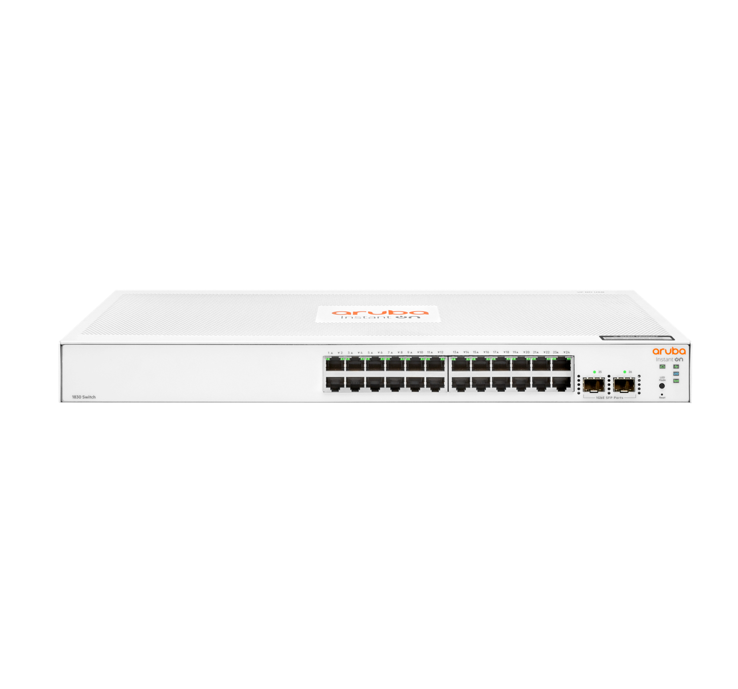 Bild von HPE Aruba Instant On 1830 24G 2SFP (x20), Managed, L2, Gigabit Ethernet (10/100/1000), Rack-Einbau, 1U, Wandmontage