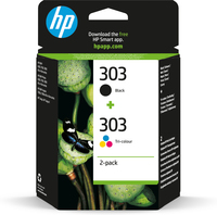 Bild von HP 303 2er-Pack Schwarz/Cyan/Magenta/Gelb Original Tintenpatronen - Standardertrag - Tinte auf Pigmentbasis - Tinte auf Farbstoffbasis - 4 ml - 4 ml - 2 Stück(e)