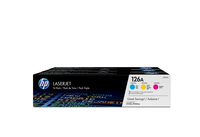 Bild von HP 126A 3er-Pack Cyan/Magenta/Gelb Original LaserJet Tonerkartuschen - 1000 Seiten - Cyan - Magenta - Gelb - 3 Stück(e)