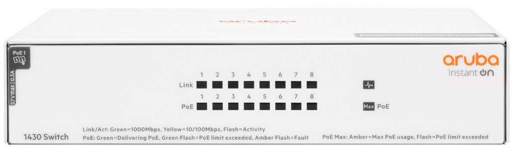 Bild von HPE Instant On 1430 8G Class4 PoE 64W Switch - Switch - unmanaged